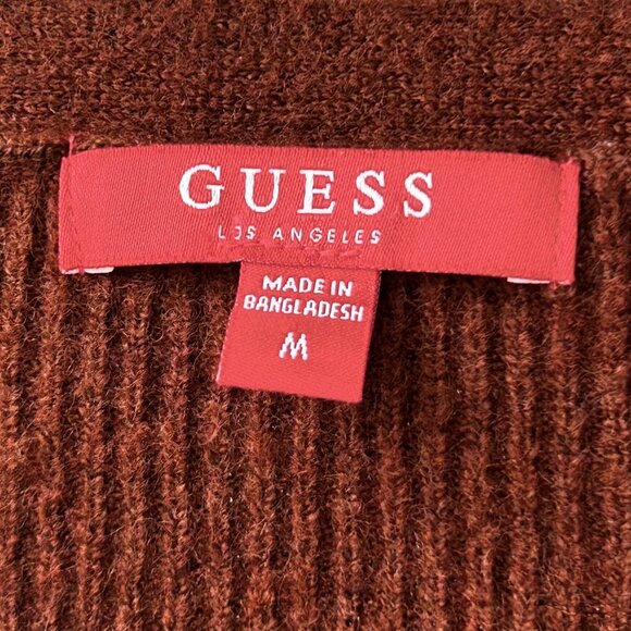 GUESS Balloon Sleeve Cardigan - Cedar Brown - Picture 2 of 3